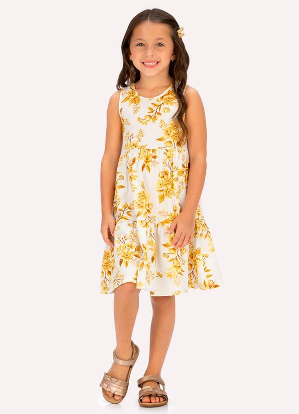 Vista 2 Vestido Infantil Menina em Cotton Milon Bege Milon