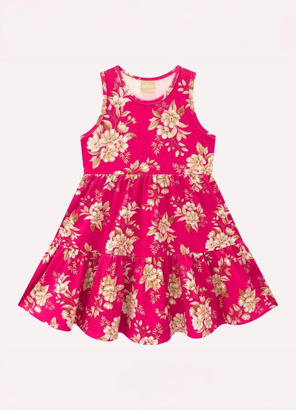 Vista 2 Vestido Infantil Menina em Cotton Milon Rosa Milon