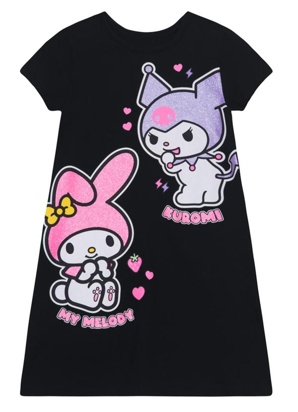 Vestido Infantil Menina em Cotton Preto