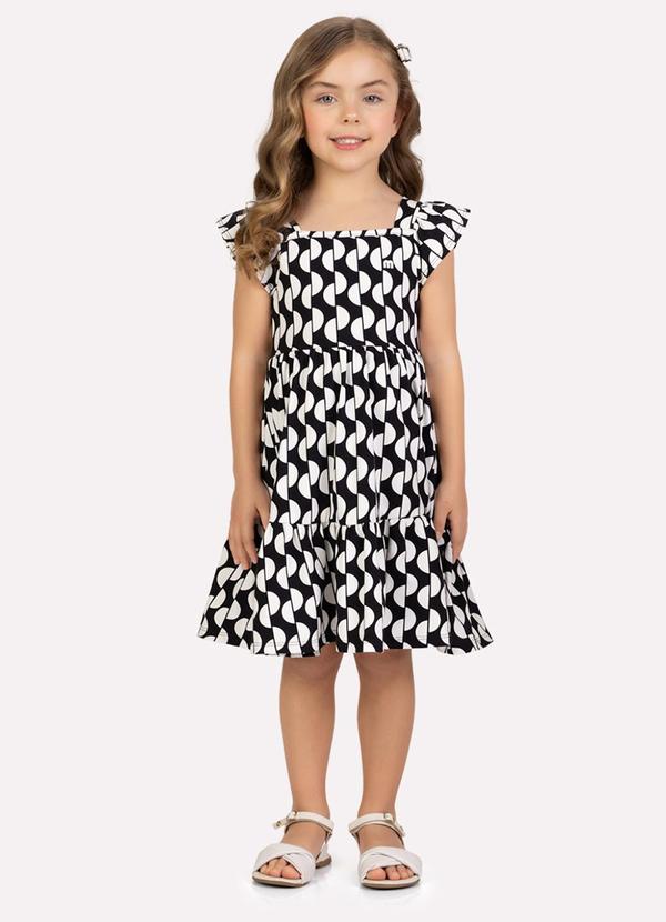 Vestido Infantil Menina em Cotton Preto