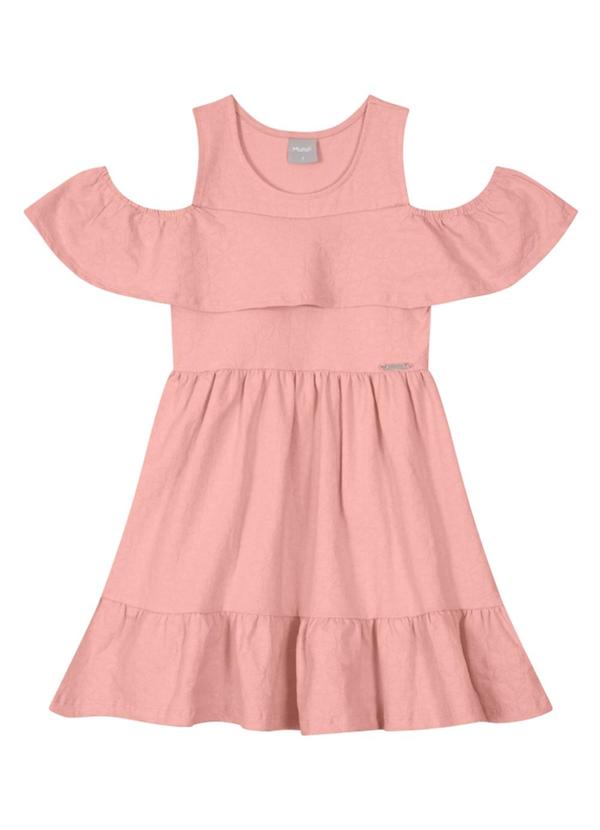 Vista 2 Vestido Infantil Menina em Cotton Rosa Brandili Mundi Brandili Mundi