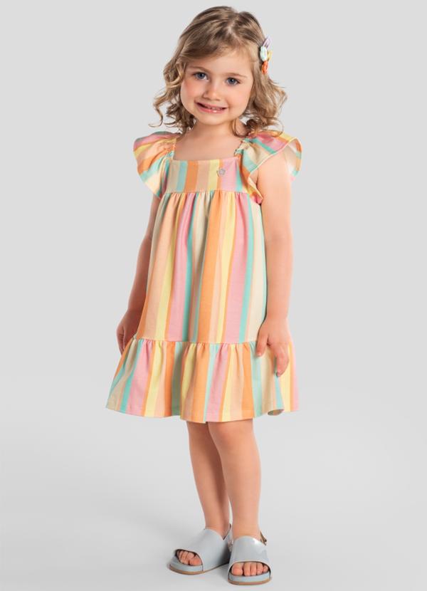 Vestido Infantil Menina em Cotton Rosa