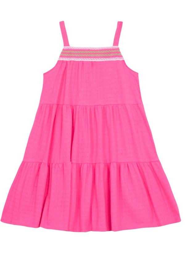 Vestido Infantil Menina em Cotton Rosa