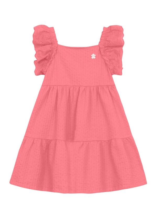 Vestido Infantil Menina em Cotton Rosa