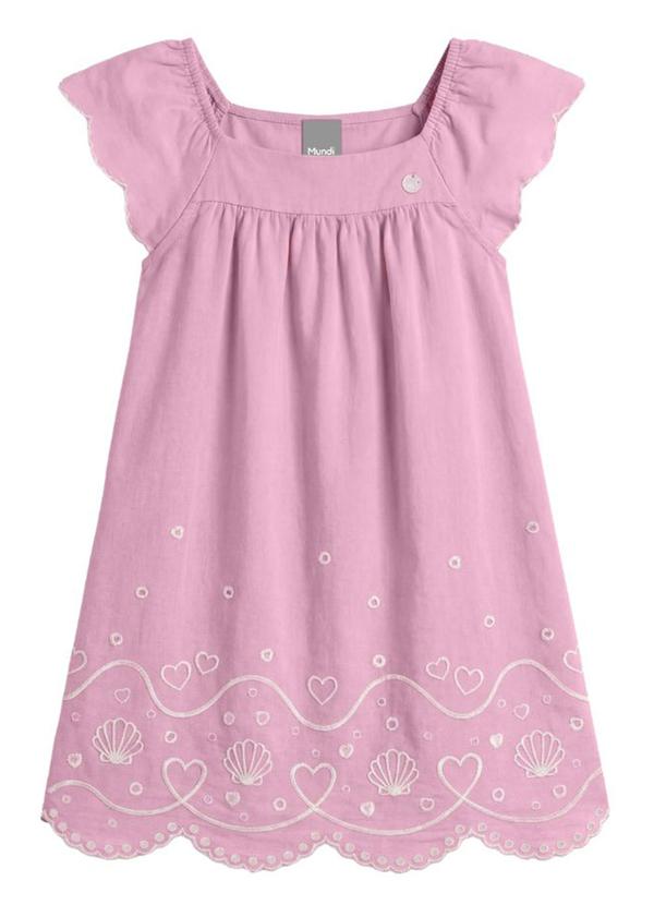 Vestido Infantil Menina em Cotton Rosa