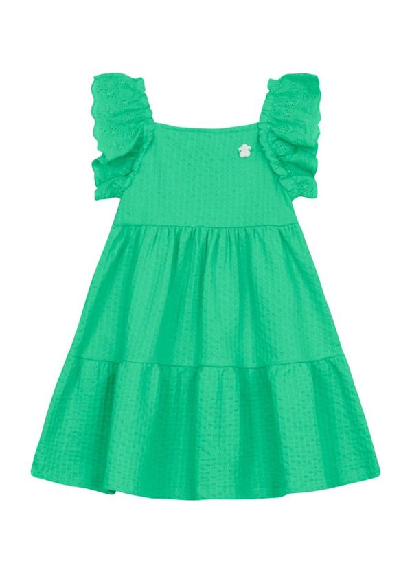 Vestido Infantil Menina em Cotton Verde