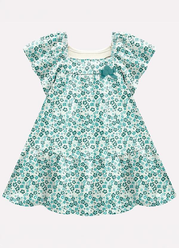 Vestido Infantil Menina em Cotton Verde