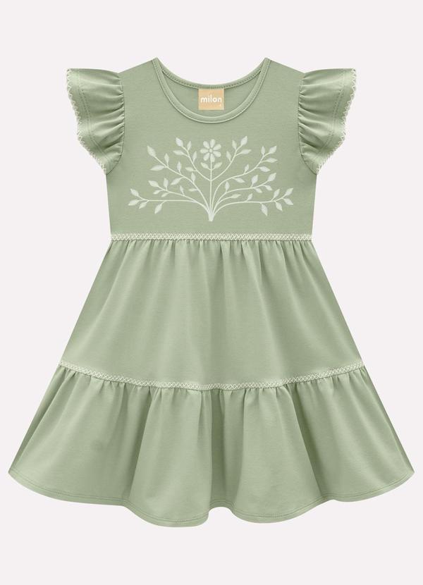 Vestido Infantil Menina em Cotton Verde