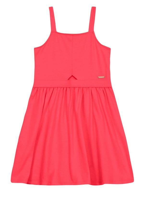 Vista 2 Vestido Infantil Menina em Cotton Vermelho Brandili Brandili