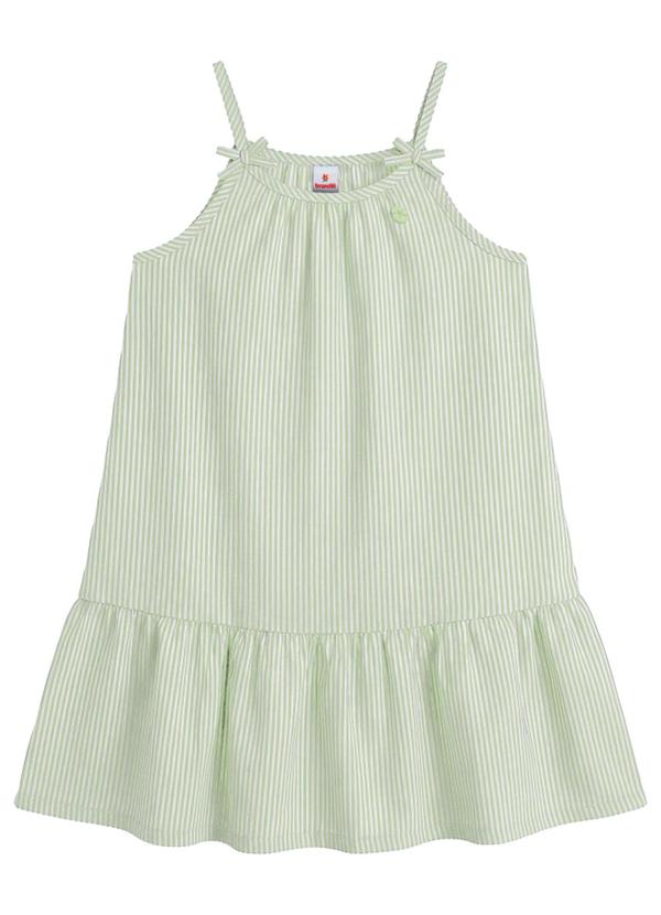 Vestido Infantil Menina em Fio Tinto Verde