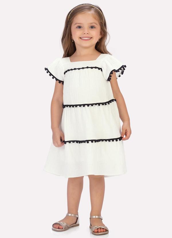 Vestido Infantil Menina em Gaze Milon Bege