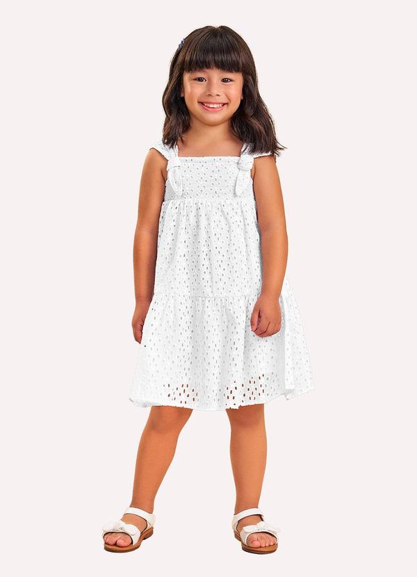Vestido Infantil Menina em Laise Branco