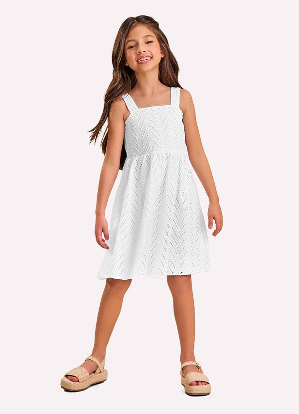 Vestido Infantil Menina em Laise Branco