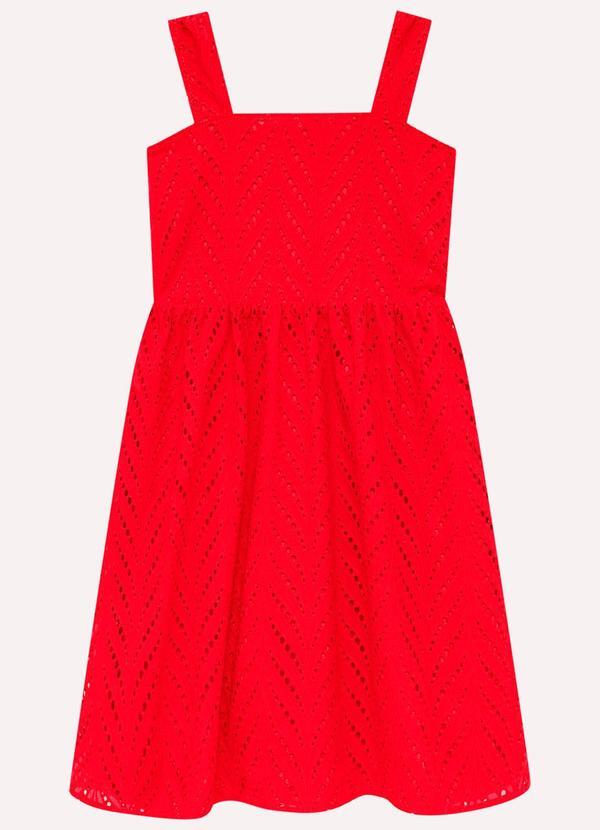 Vestido Infantil Menina em Laise Vermelho
