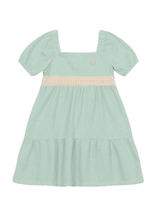 Vestido Infantil Menina em Linho Verde