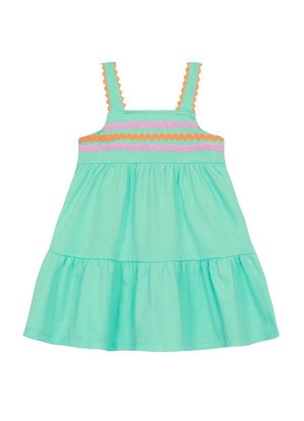 Vestido Infantil Menina em Meia Malha Azul
