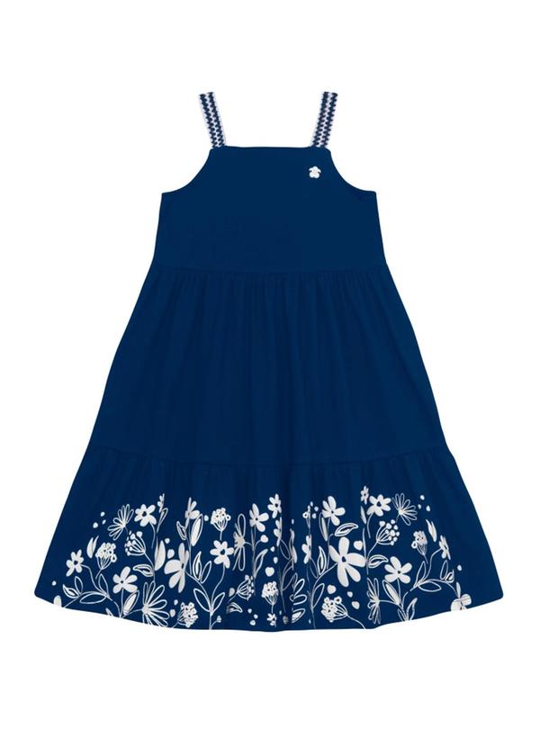 Vestido Infantil Menina em Meia Malha Azul