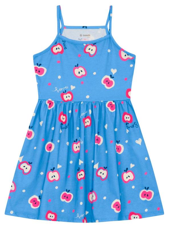 Vestido Infantil Menina em Meia Malha Azul