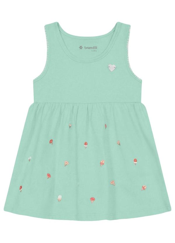 Vestido Infantil Menina em Meia Malha Azul