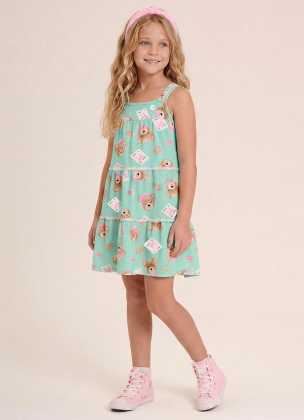 Vestido Infantil Menina em Meia Malha Azul