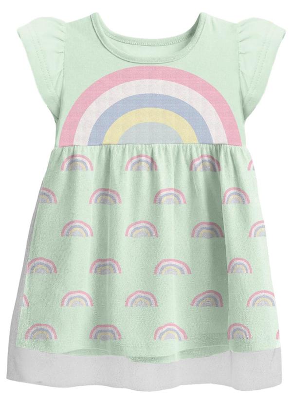 Vestido Infantil Menina em Meia Malha Azul