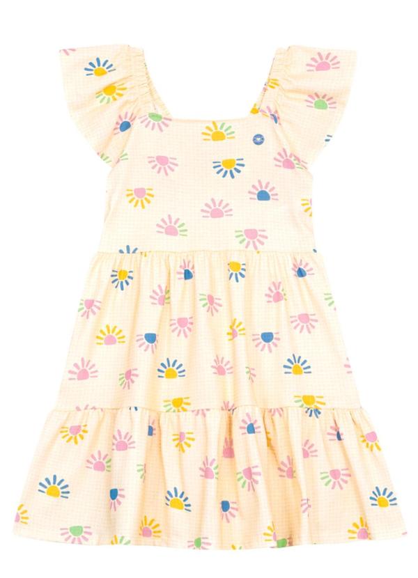 Vestido Infantil Menina em Meia Malha Bege