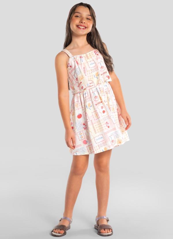 Vestido Infantil Menina em Meia Malha Bege