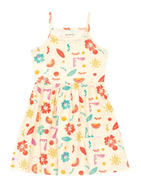 Vestido Infantil Menina em Meia Malha Bege