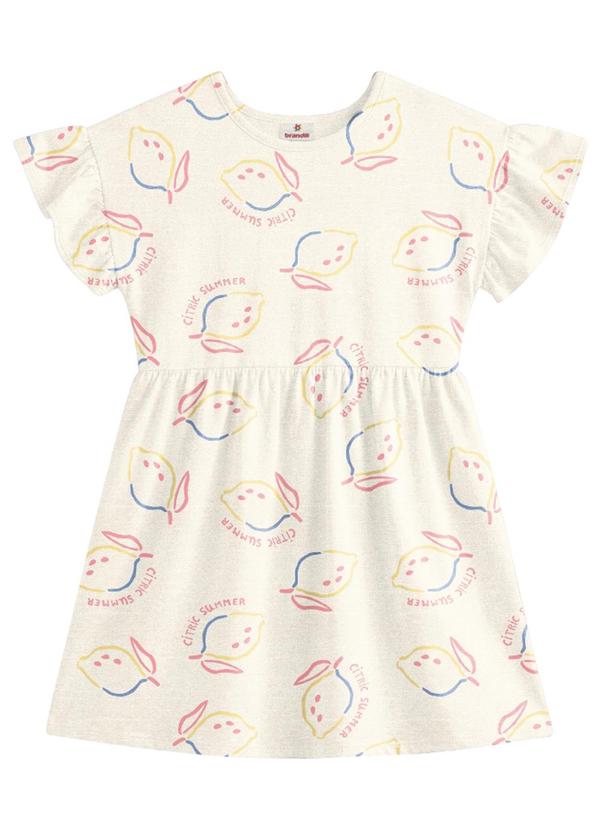 Vestido Infantil Menina em Meia Malha Bege