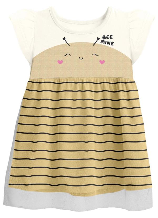 Vestido Infantil Menina em Meia Malha Bege