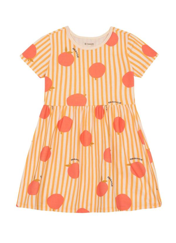 Vestido Infantil Menina em Meia Malha Laranja
