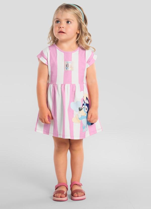 Vestido Infantil Menina em Meia Malha Rosa