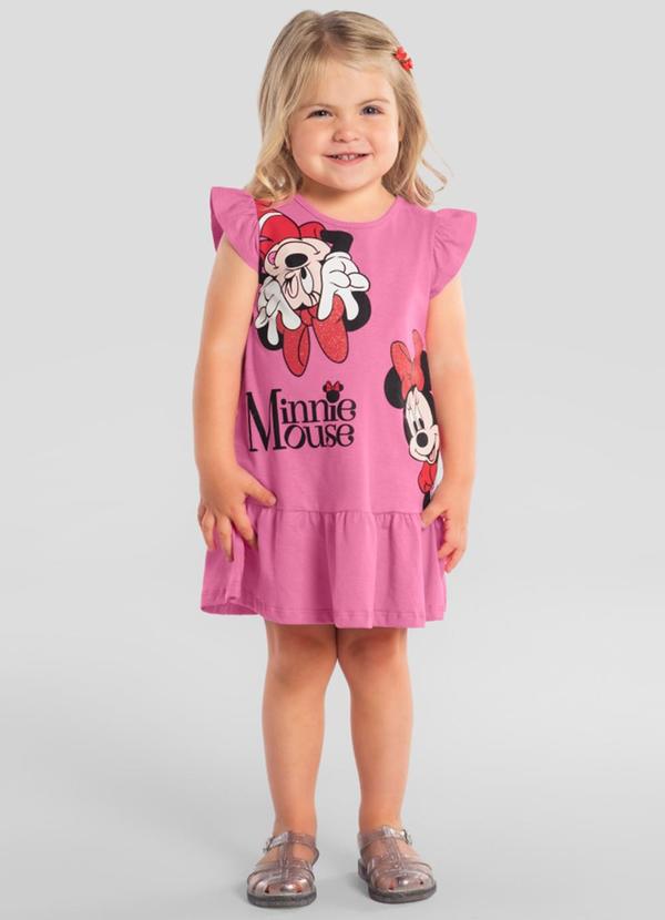 Vestido Infantil Menina em Meia Malha Rosa