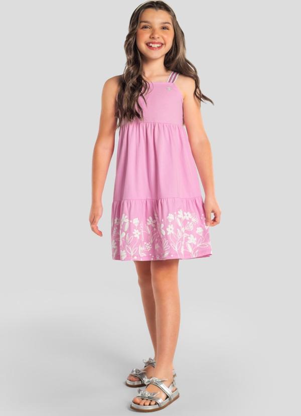 Vestido Infantil Menina em Meia Malha Rosa