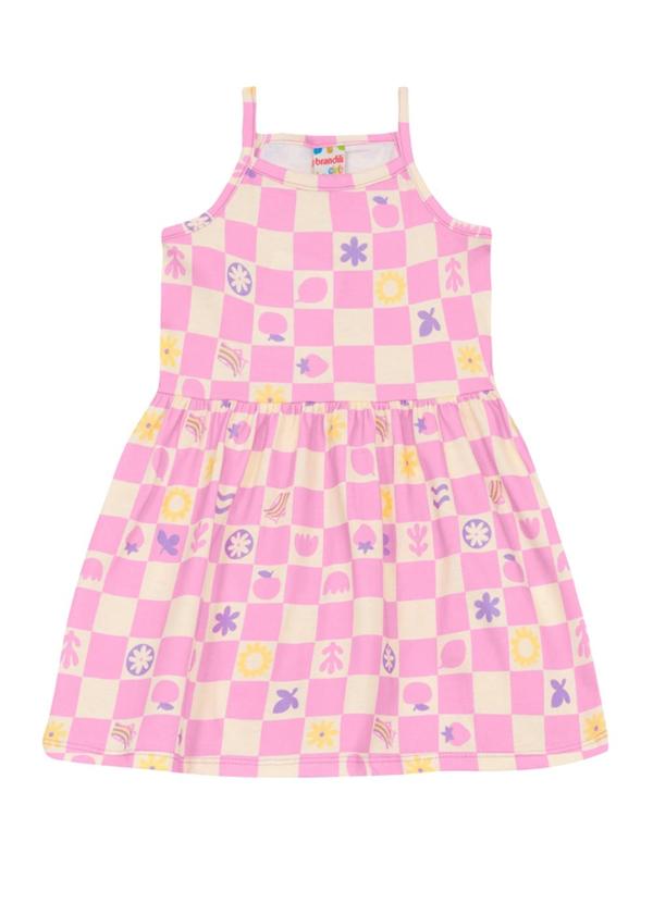 Vestido Infantil Menina em Meia Malha Rosa