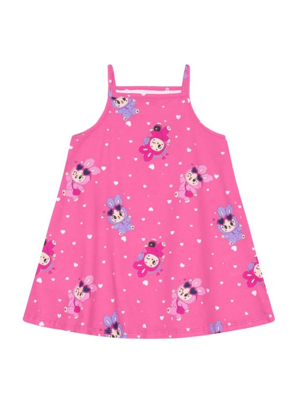 Vestido Infantil Menina em Meia Malha Rosa