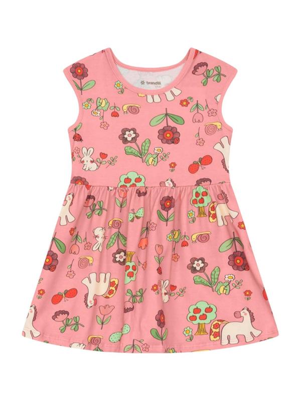 Vestido Infantil Menina em Meia Malha Rosa