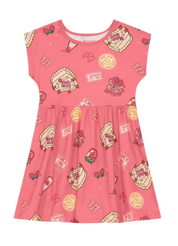 Vestido Infantil Menina em Meia Malha Rosa