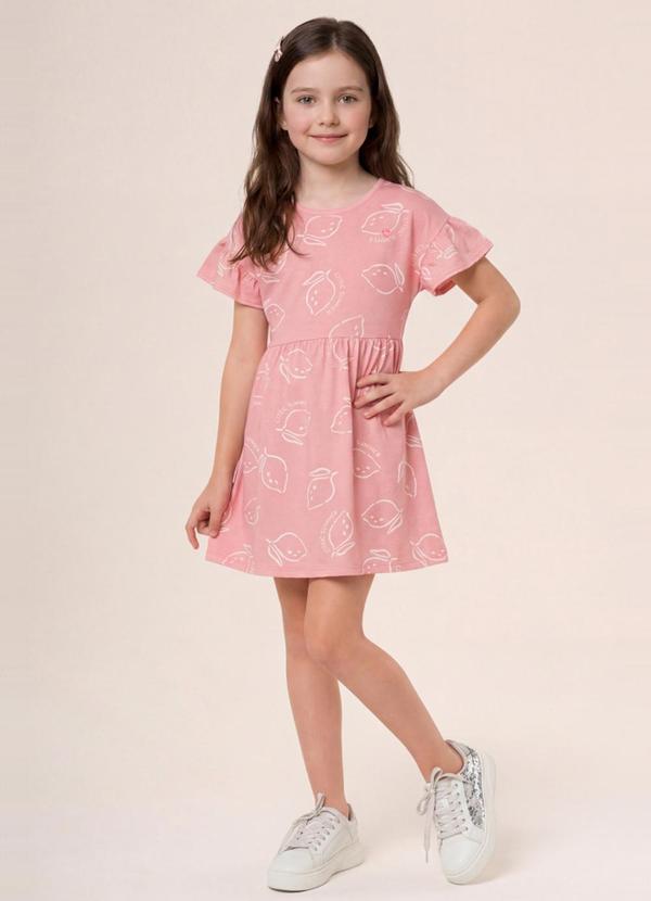 Vestido Infantil Menina em Meia Malha Rosa