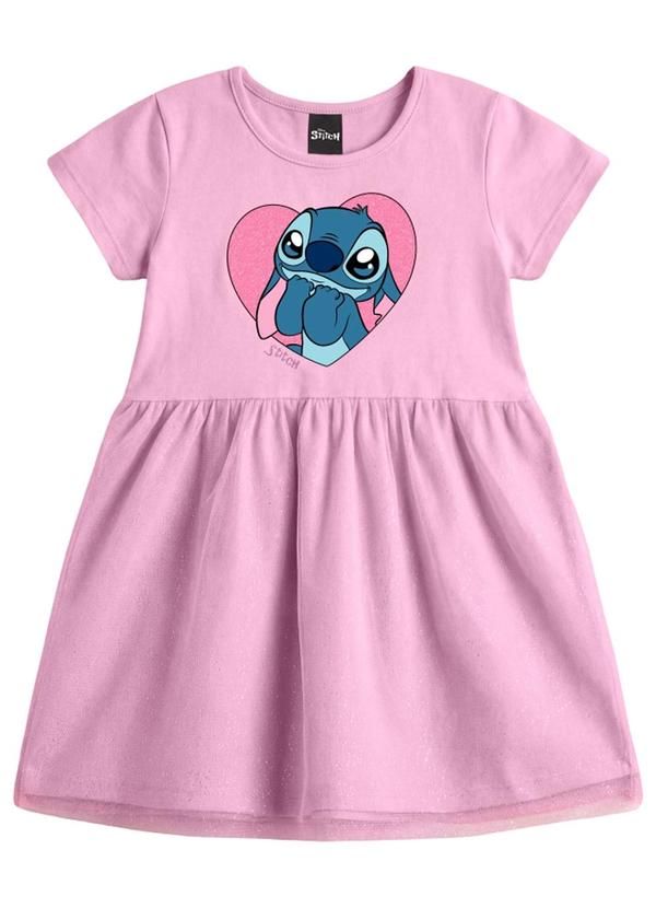 Vestido Infantil Menina em Meia Malha Rosa