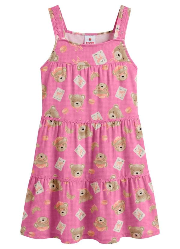 Vestido Infantil Menina em Meia Malha Rosa