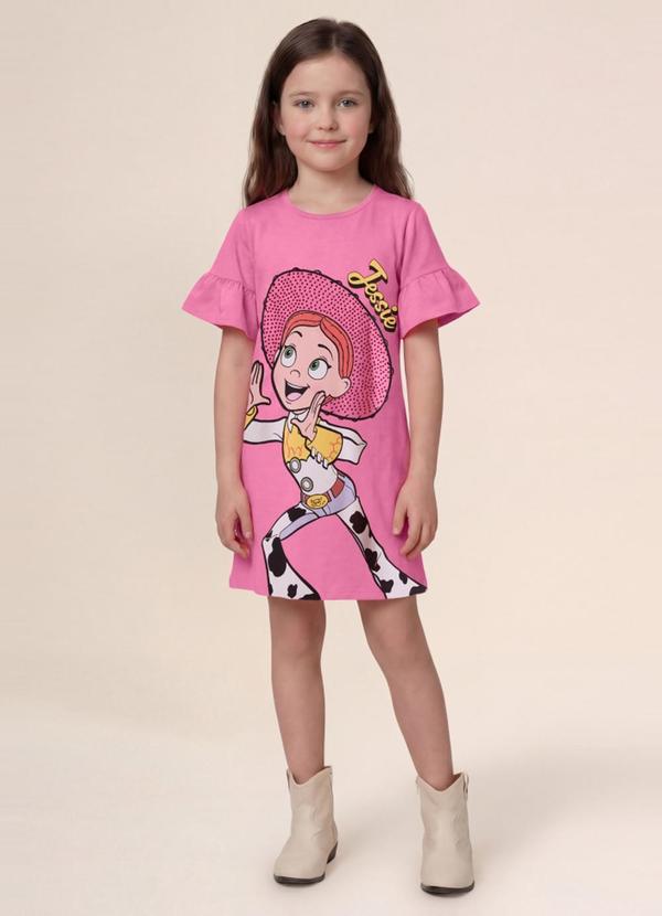 Vestido Infantil Menina em Meia Malha Rosa