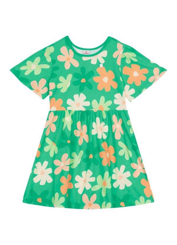Vestido Infantil Menina em Meia Malha Verde