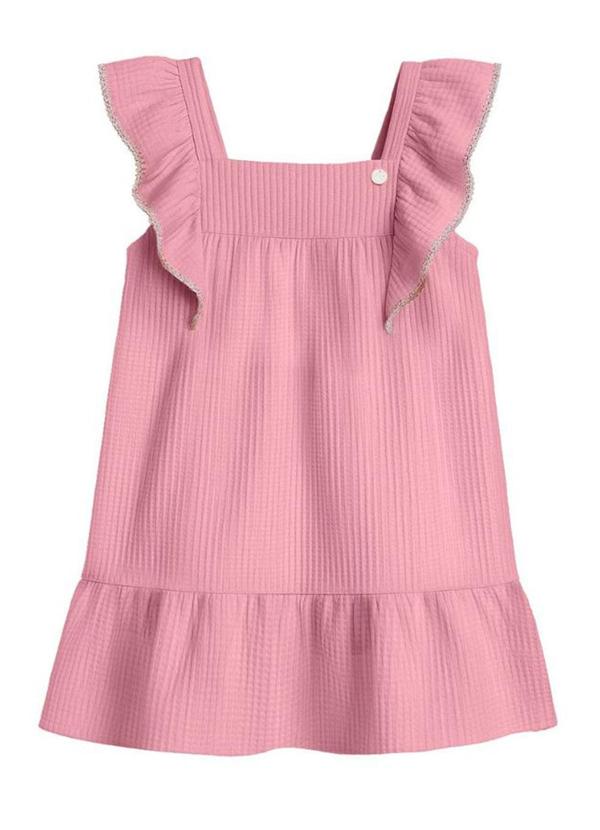 Vestido Infantil Menina em Moletinho Rosa