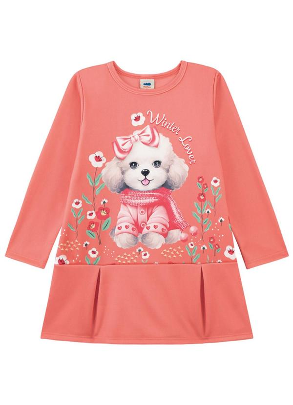 Vestido Infantil Menina em Newtech Laranja