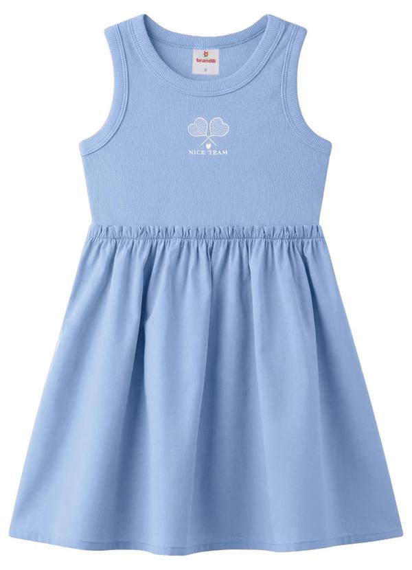 Vestido Infantil Menina em Ribana Azul