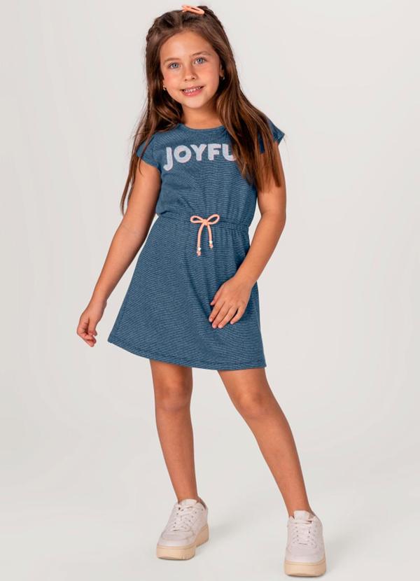 Vista 2 Vestido Infantil Menina em Ribana Cinza Brandili Brandili