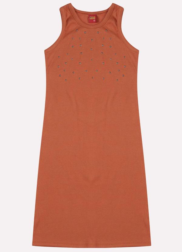 Vestido Infantil Menina em Ribana Laranja