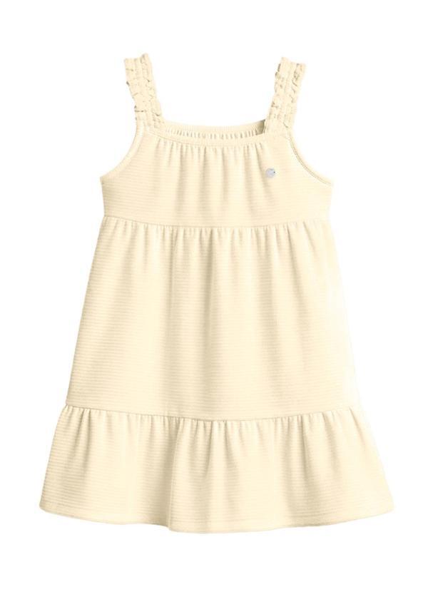 Vestido Infantil Menina em Tricot Bege