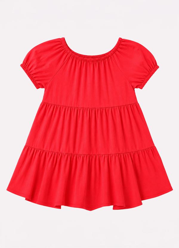 Vista 2 Vestido Infantil Menina em Viscose Vermelho Kyly Kyly